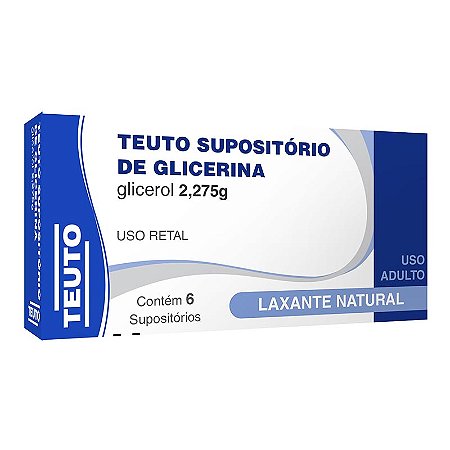 Supositorio de glicerina teuto adulto com 6 unidades