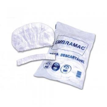 Touca Descartável Branca Embramac Pacote com 100 Unidades