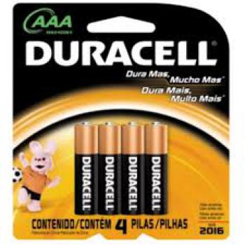 Pilha Duracell Alcalina Palito AAA 4 unidades