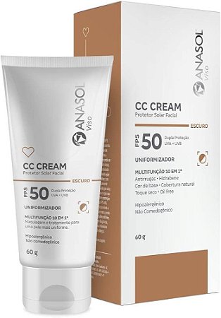 Anasol Cc Cream Facial Fps50 Escuro 60g