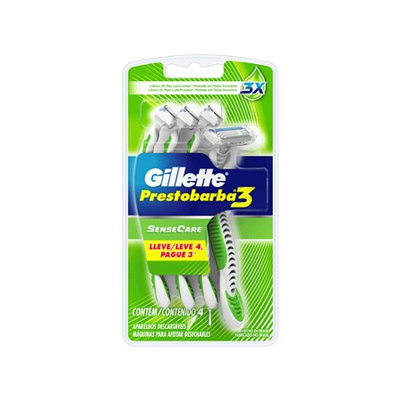 APARELHO BARBEAR PRESTOBARBA 3 SENSITIVE L4P3