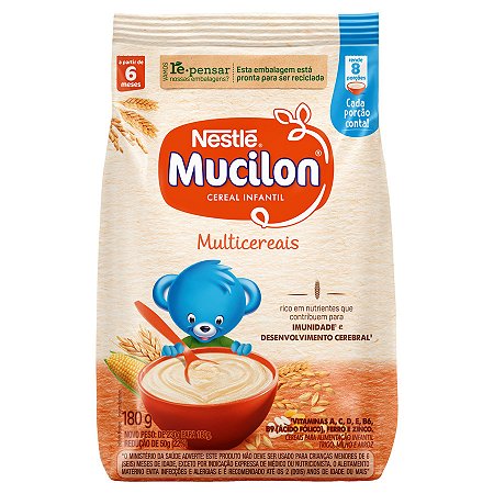 CEREAL INFANTIL NESTLÉ MUCILON MULTICEREAIS SACHÊ 180G