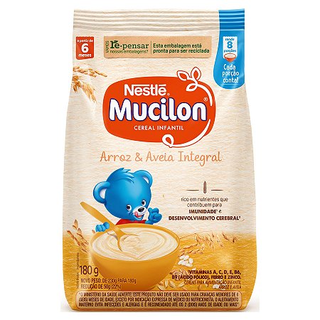 Mucilon Arroz E Aveia Integral 180g