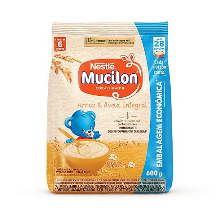 Mucilon Arroz E Aveia Integral 600g