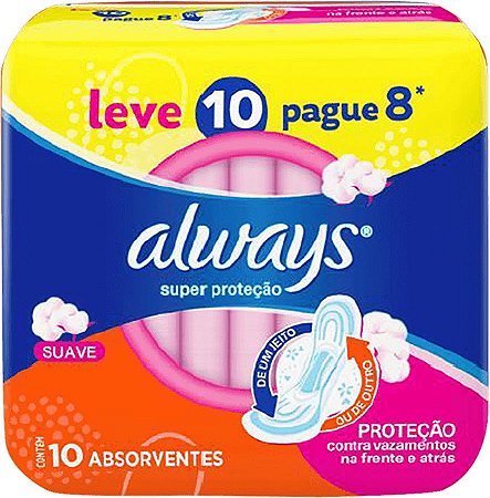 Absorvente Com Abas Always Com 10 Super Proteção Suave