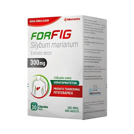 Forfig Silybum Marianum 300Mg Com 30 Cápsulas Duras Momenta