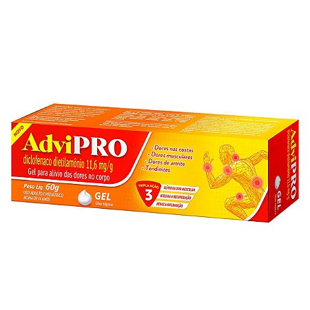 AdviPRO Diclofenaco Dietilamônio 11,6mg/g Gel 30g