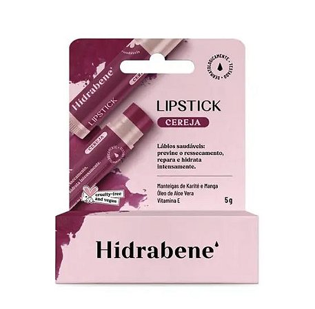 Hidratante Labial Hidrabene Lipstick Sabor Cereja 5g