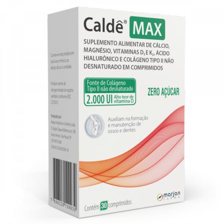 SUPLEMENTO ALIMENTAR CALDE MAX 30 COMPRIMIDOS ZERO ACUÇAR