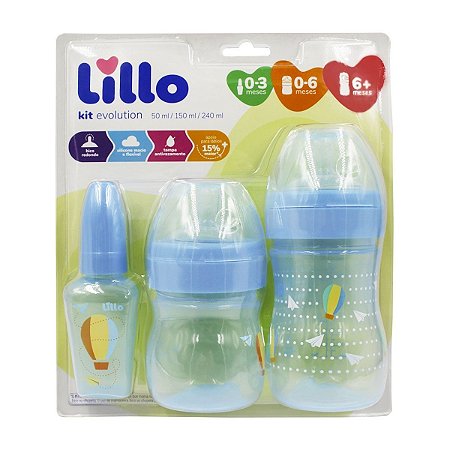 LILLO KIT MAMAD. EVOLUTION AZUL (50/150/240ML)