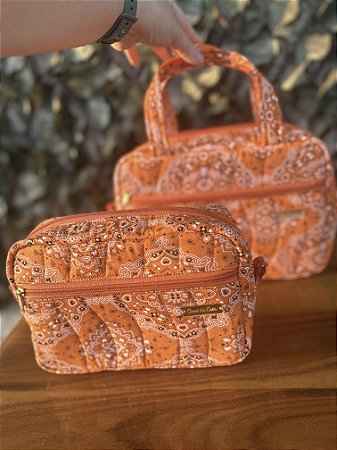 Necessaire laranja paisley