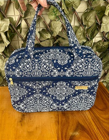 Necessaire Marinho Paisley Com Alças - Blue Moon
