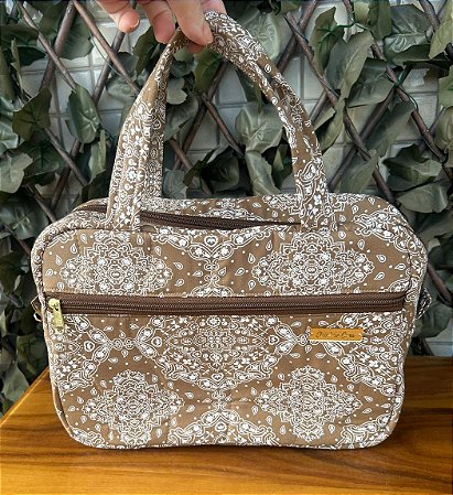Necessaire Bege Caramel Com Alças