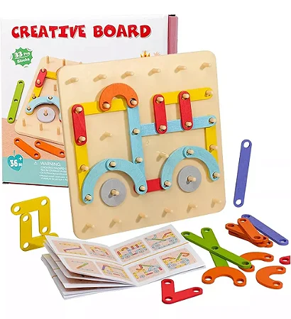 Creative Board Brinquedo Montessori De Madeira Eduka Kids