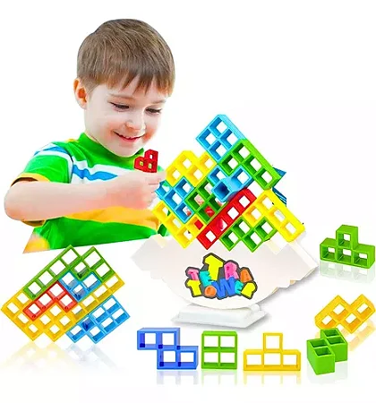 Blocos De Construção Tetra Tower Jogo Empilhe Infantil Brinquedo