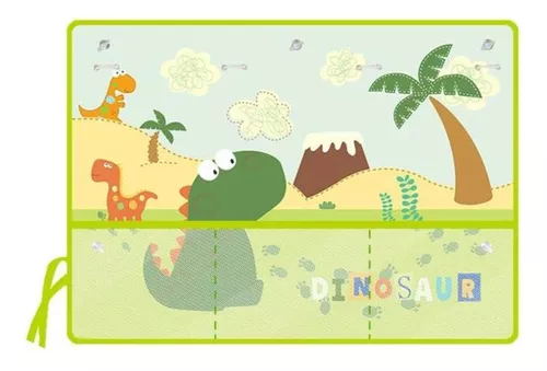 🦕🌞 Proteja Seu Pequeno Explorador com Estilo: Cortina Solar UV Dinossauro para Janela do Carro! 🚗🌟 Com Bolsos para Máxima Organização! 🎒👶