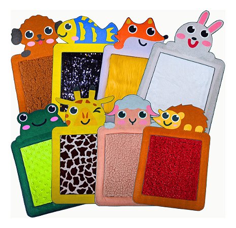 Kit 8 Texturas Sensorial De Tato e Visão Tapetes Animais