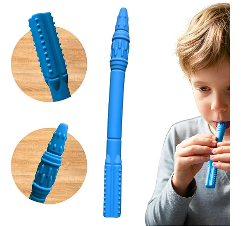 Mordedor Sensorial Bastão Silicone Macio Texturizado 17cm