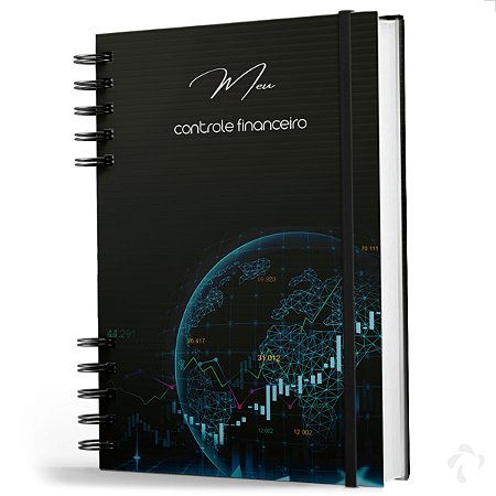 Caderno Controle Financeiro Black - Contas Organizadas