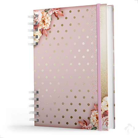 Caderno De Anotações -200 Pag- Coleção Floral - Rosa