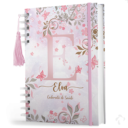 Caderneta de Vacinação Menina Floral - Personalizada com Nome