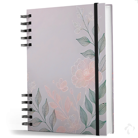 Caderno De Anotações Capa Dura Coleção Clean Violet Garden