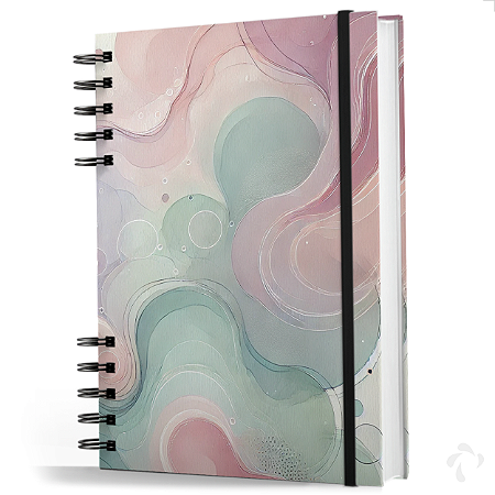 Caderno De Anotações Capa Dura Coleção Clean Curvas Aquarela