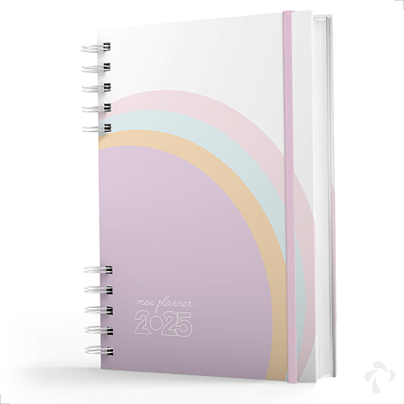 Planner Visão Semanal Mensal Capa Dura Coleção Cute Rainbow
