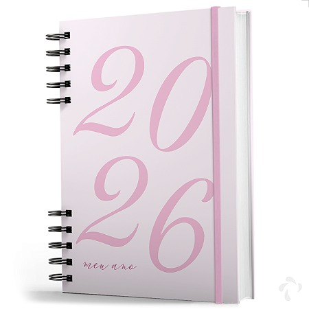 Agenda 2026 Capa Dura Organização Pessoal Anual Rosa Soft