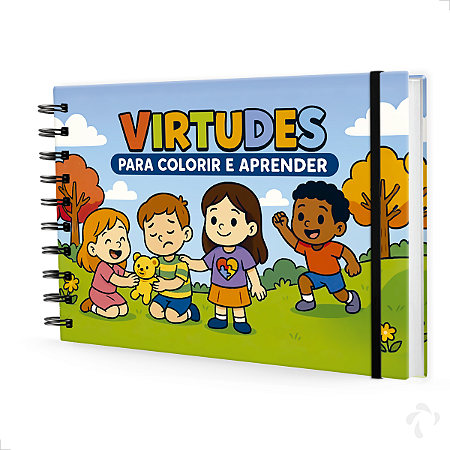 Livro de Colorir Infantil Capa Dura Tema Bíblico Virtudes