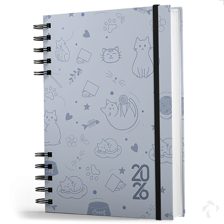 Agenda 2026 Capa Dura Organização Pessoal Completa Cute Cats