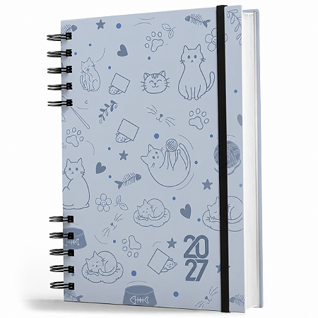 Agenda 2027 Capa Dura Organização Pessoal Completa Cute Cats