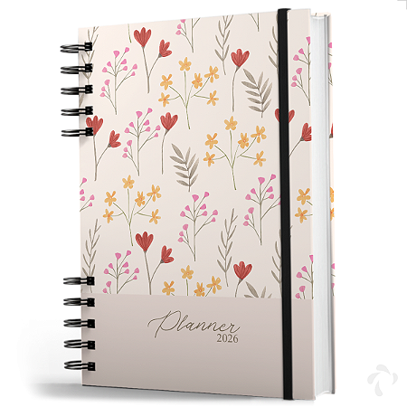 Agenda Planner Visão Semanal Anual Capa Dura Primavera Dream