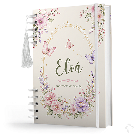 Caderneta de Vacinação Menina Personalizado C/ Nome - Jardim Encantado CAPA 01