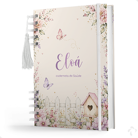 Caderneta de Vacinação Menina Personalizado C/ Nome - Jardim Encantado CAPA 02