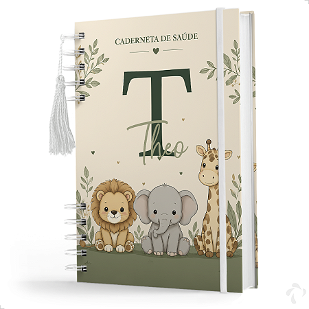 Caderneta de Vacinação Menino Personalizado Coleção Safari CAPA 03