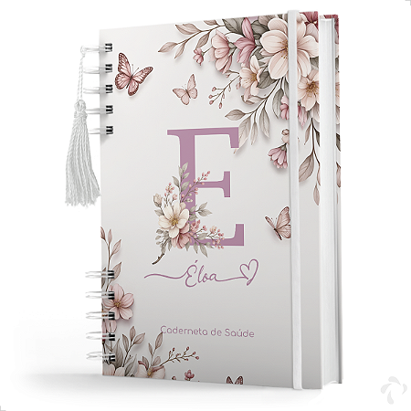Caderneta de Vacinação Menina Delicate Personalizado C/ nome Floral