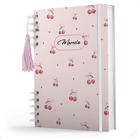 Nisti Print Caderno De Anotações Personalizado com nome - 200 pág - Cereja Cerejinha