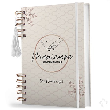 Agenda Manicure E Pedicure Para Agendamentos - Capa Dura Personalizada com Nome