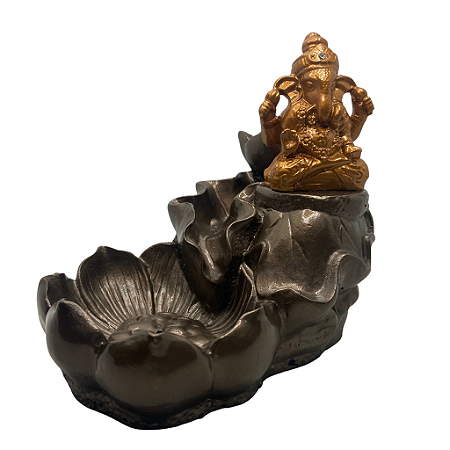 Incensário Cascata Flor de Lótus Ganesha