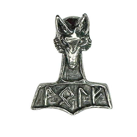 Pingente Martelo Thor e Lobo