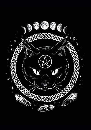 Mandala Gato Místico Fases da Lua