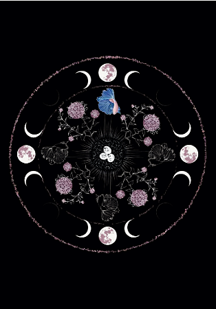 Mandala Triluna com Flores