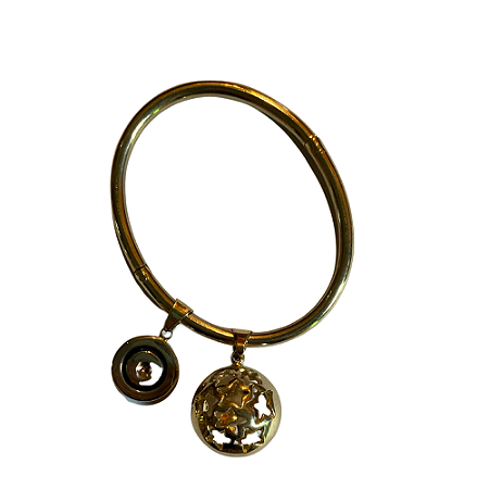 Bracelete Pingente Estrela e Círculo Minimalista