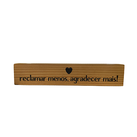 Placa Decorativa de Madeira - Gratidão