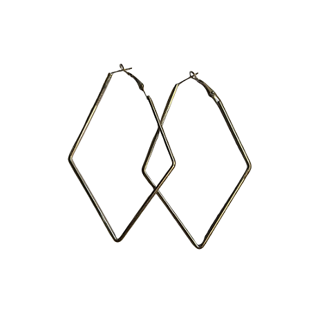 Argola Losango com Glitter