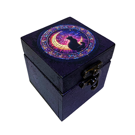 Caixa de Espelho Gato Místico