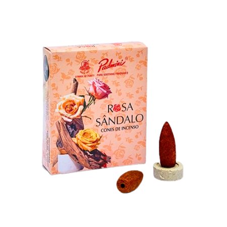 Incenso de Cone Rosa Sândalo - Padmini