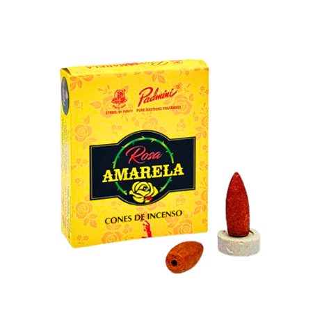 Incenso de Cone Rosa Amarela - Padmini