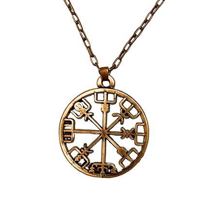 Colar Vegvísir Bússola Nórdica